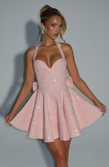 Georgette Mini Dress - Blush