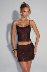 Nora Top - Plum Brown
