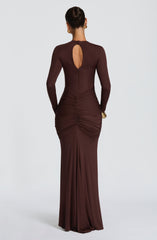 Oriane Maxi Dress - Plum Brown