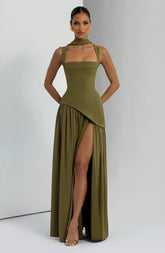 Tullulah Maxi Dress - Deep Olive