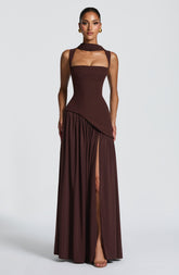 Tullulah Maxi Dress - Plum Brown