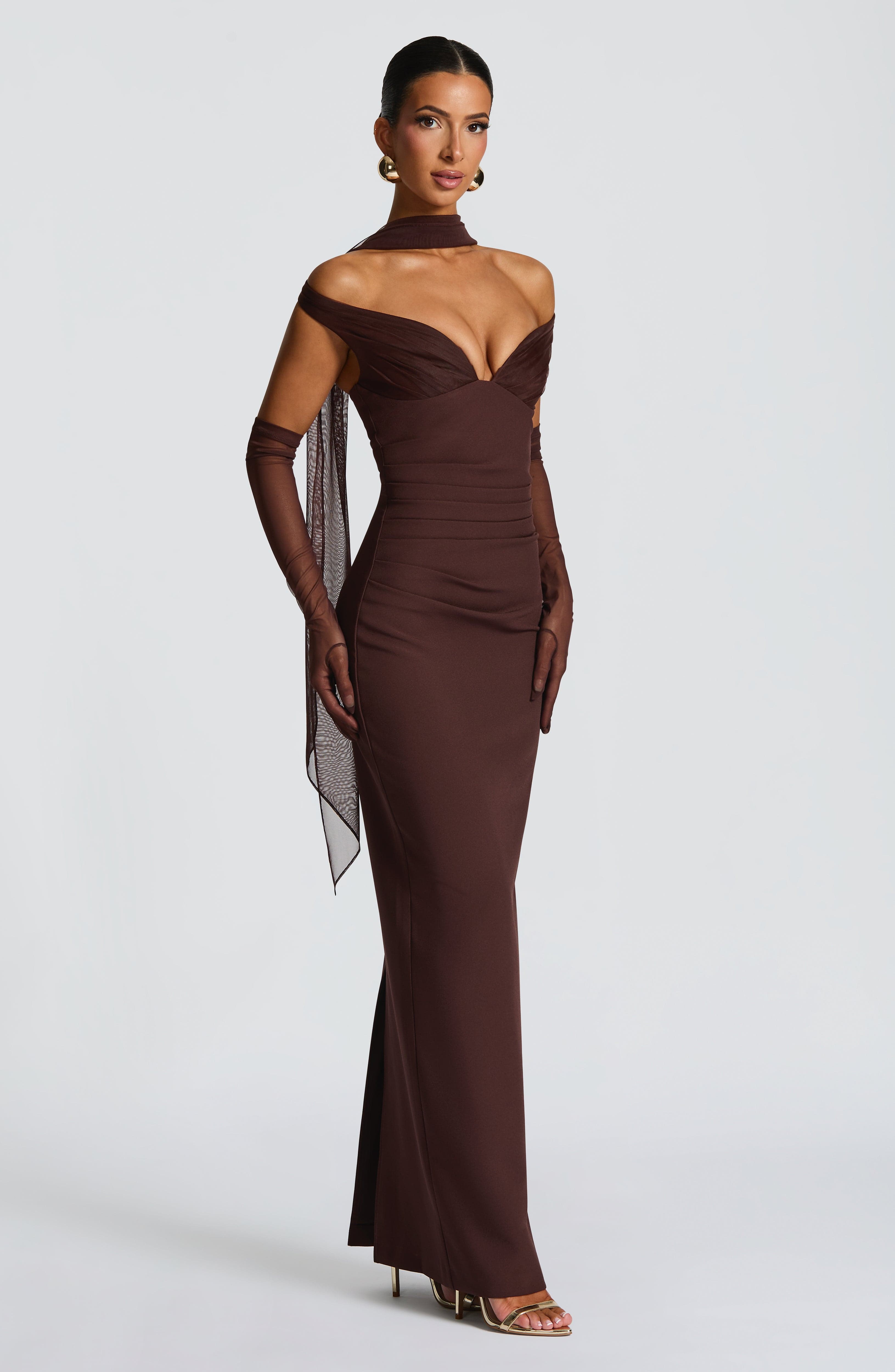 Abigail Maxi Dress - Plum Brown
