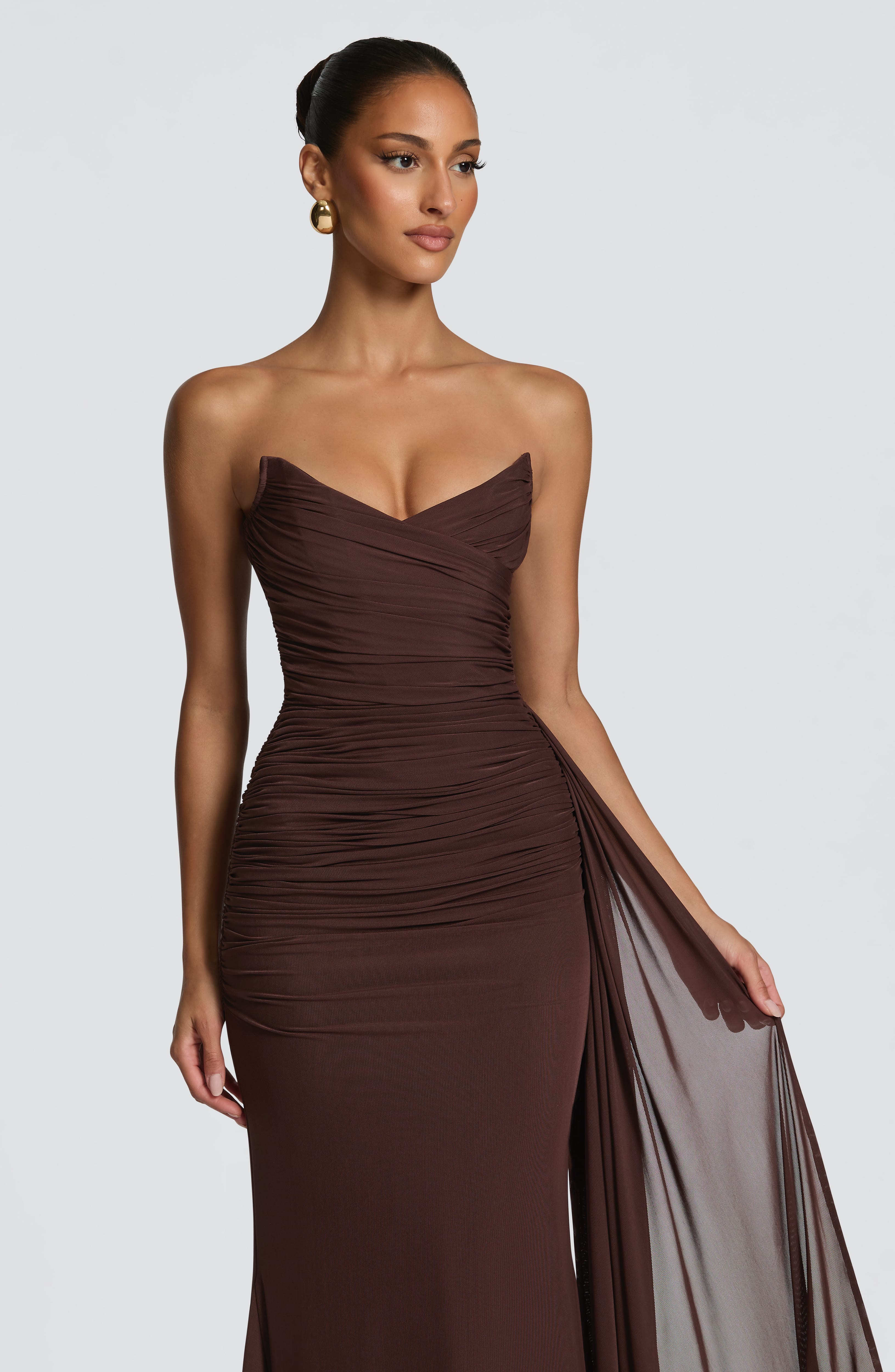 Ashika Maxi Dress - Plum Brown