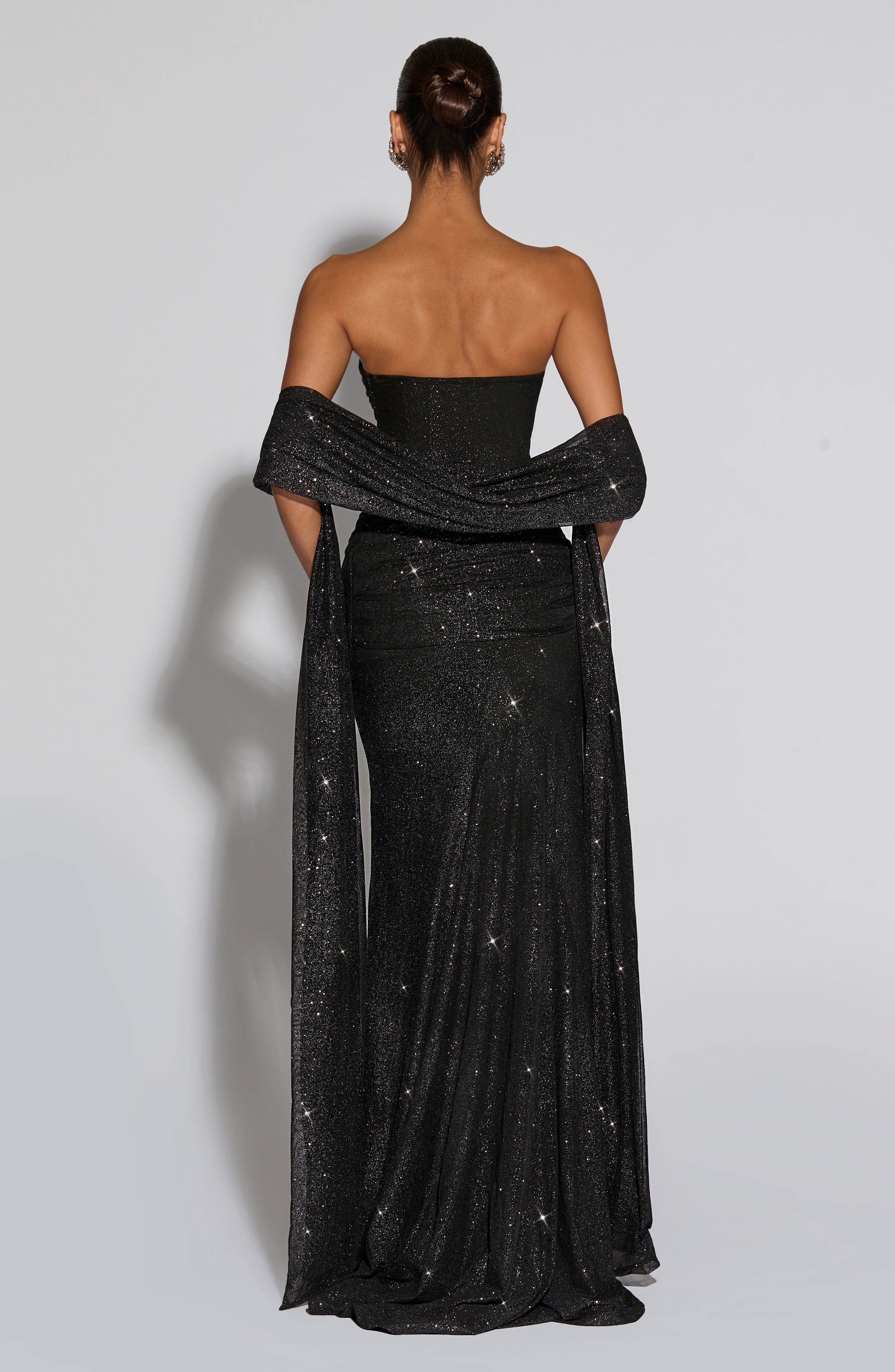 Paula Maxi Dress - Black Sparkle